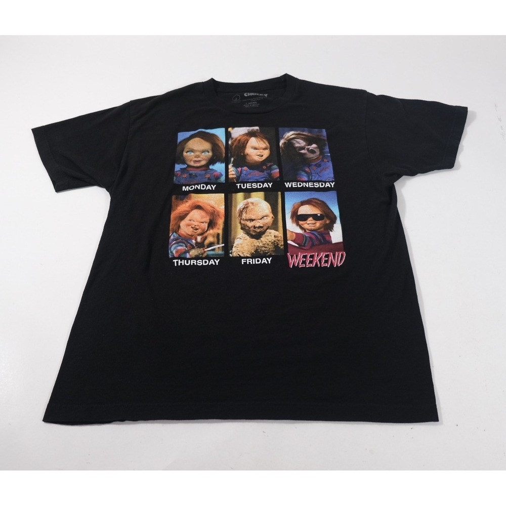Chucky T Shirt Mens L Black Child's Play Horror Movie Days Of The Week Graphic